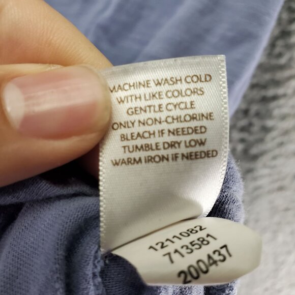 J. Jill Top Women’s Size Medium Blue Button-Up Long Sleeve 100% Cotton Shirt - Picture 4 of 9